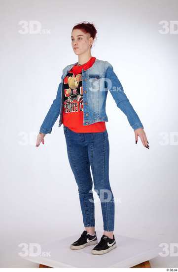 Woman White Slim Female Studio Poses