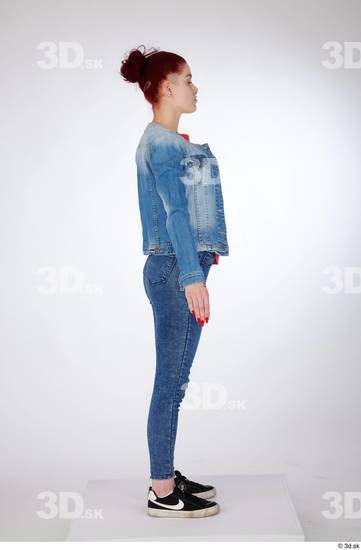 Woman White Slim Female Studio Poses