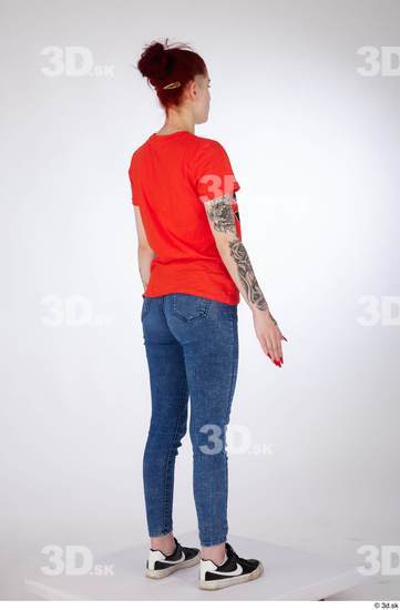 Woman White Slim Female Studio Poses