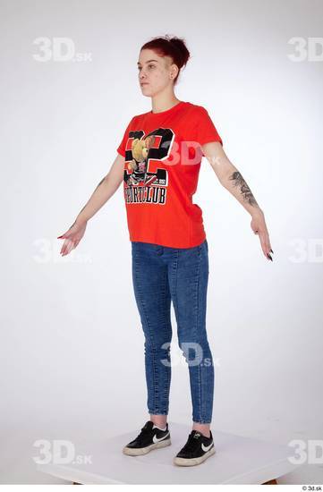 Woman White Slim Female Studio Poses