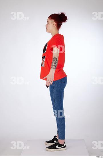 Woman White Slim Female Studio Poses