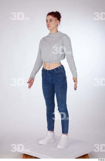 Woman White Slim Female Studio Poses