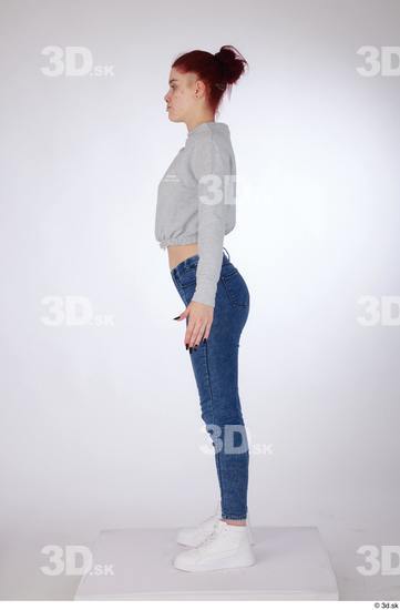 Woman White Slim Female Studio Poses