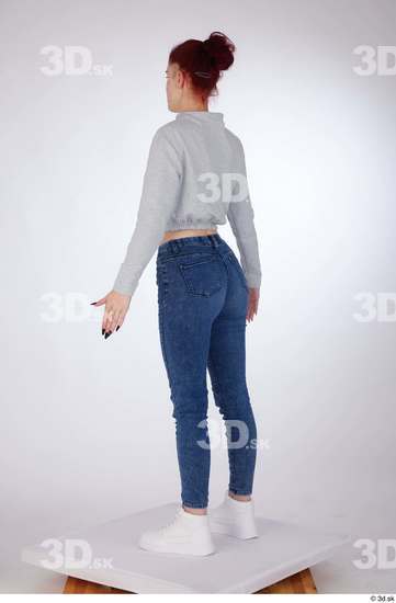 Woman White Slim Female Studio Poses