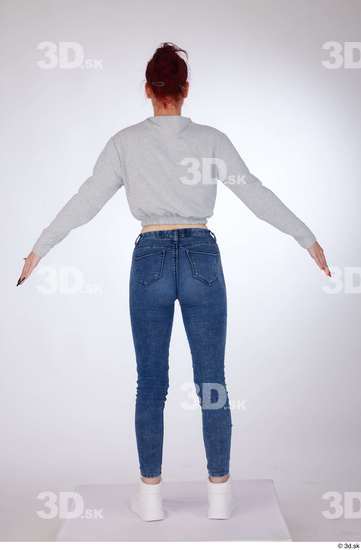 Woman White Slim Female Studio Poses