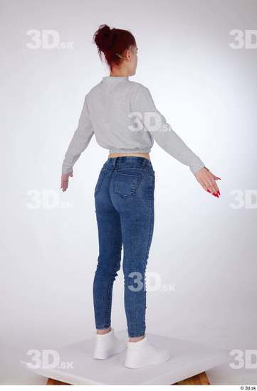 Woman White Slim Female Studio Poses