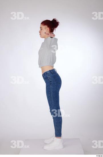 Woman White Slim Female Studio Poses