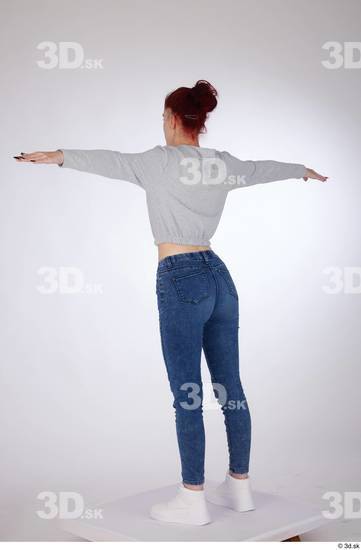 Woman White Slim Female Studio Poses