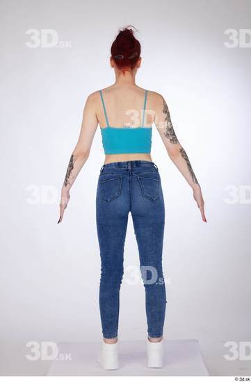 Woman White Slim Female Studio Poses