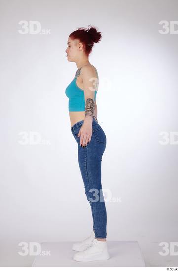 Woman White Slim Female Studio Poses