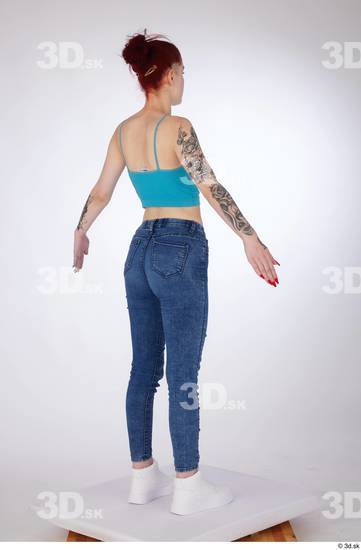 Woman White Slim Female Studio Poses