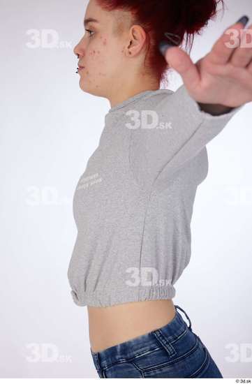 Woman White Slim Female Studio Poses