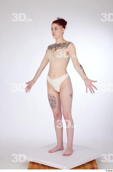 Woman White Slim Female Studio Poses