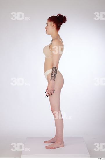 Woman White Slim Female Studio Poses