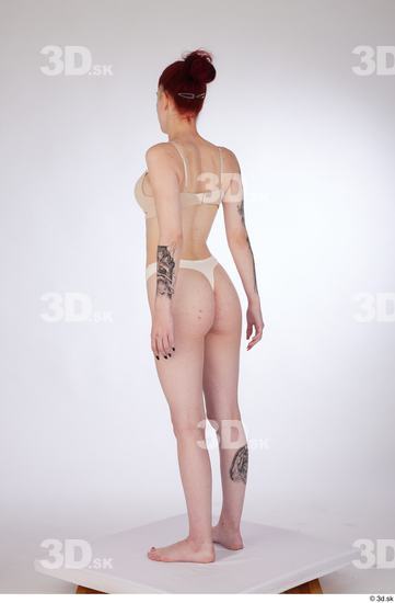 Woman White Slim Female Studio Poses