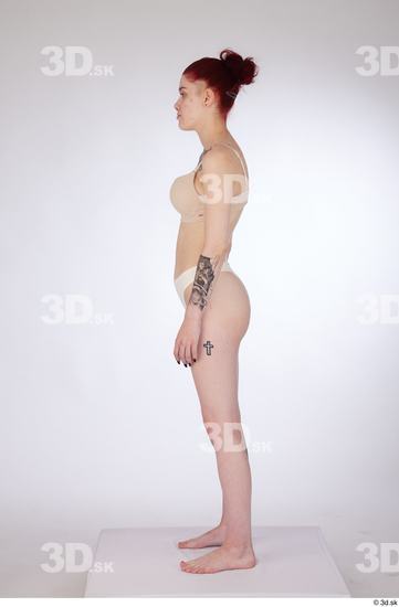 Woman White Slim Female Studio Poses