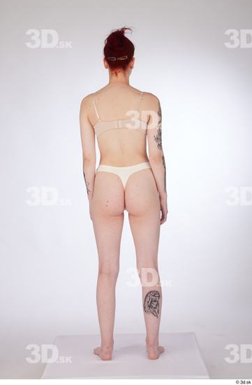 Woman White Slim Female Studio Poses