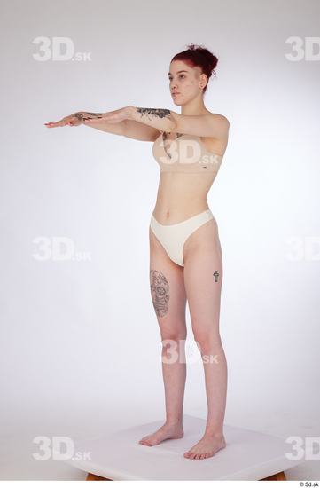 Woman White Slim Female Studio Poses