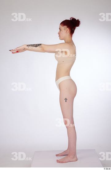 Woman White Slim Female Studio Poses