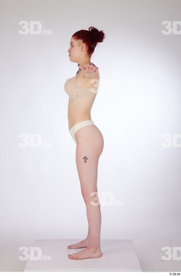 Woman White Slim Female Studio Poses