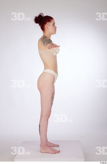 Woman White Slim Female Studio Poses