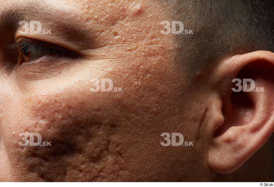 Eye Face Cheek Ear Hair Skin Man Scar Slim Wrinkles Studio photo references