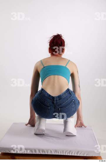 Woman White Slim Female Studio Poses