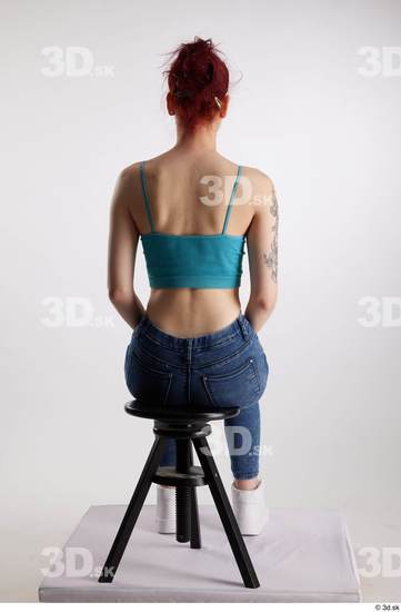 Woman White Slim Female Studio Poses