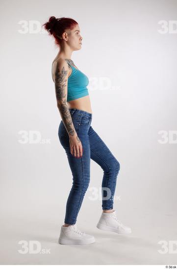 Woman White Slim Female Studio Poses