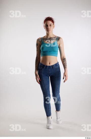 Woman White Slim Female Studio Poses