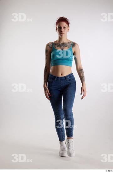 Woman White Slim Female Studio Poses