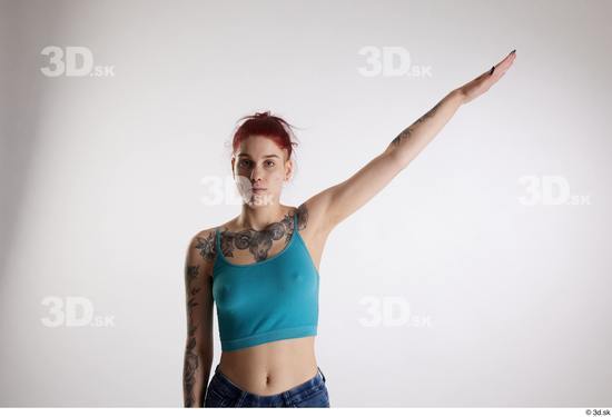 Woman White Slim Female Studio Poses