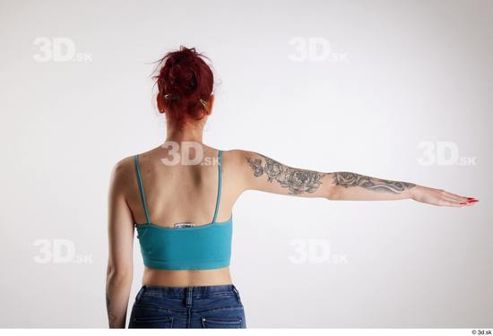 Woman White Slim Female Studio Poses