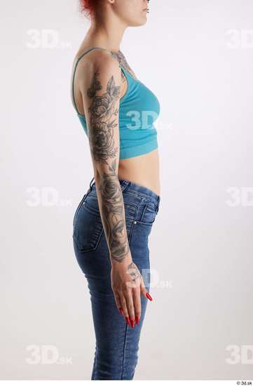 Woman White Slim Female Studio Poses