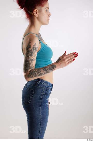 Woman White Slim Female Studio Poses