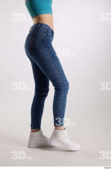 Woman White Slim Female Studio Poses