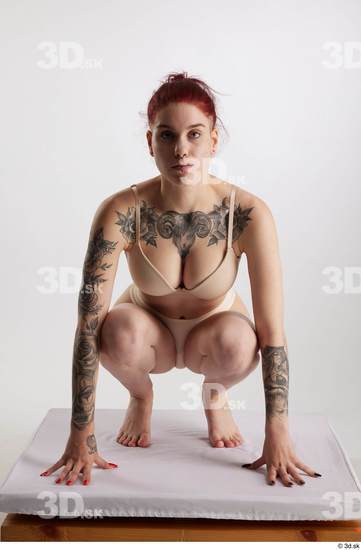 Woman White Slim Female Studio Poses