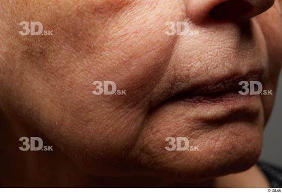 and more Face Mouth Cheek Skin Woman Chubby Wrinkles Studio photo references