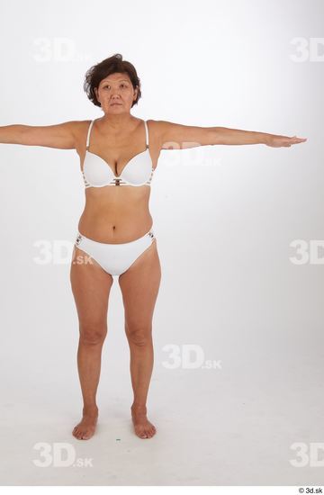 Whole Body Woman T poses Asian Chubby Street photo references