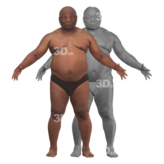 Whole Body Man Black Underwear 3D Clean A-Pose Bodies