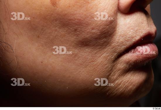 Face Mouth Cheek Skin Woman Asian Chubby Wrinkles Studio photo references