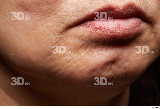 Face Mouth Cheek Skin Woman Asian Scar Chubby Wrinkles Studio photo references