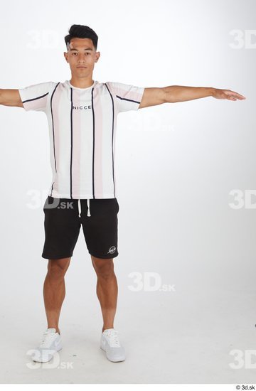Whole Body Man T poses Asian Casual Slim Street photo references