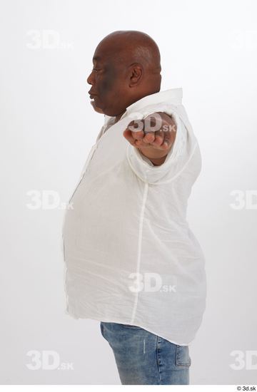 Upper Body Man Black Casual Overweight Street photo references
