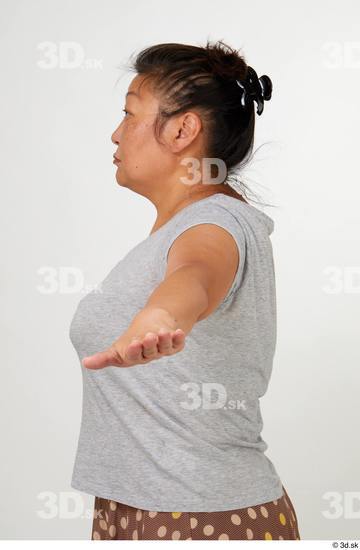 Upper Body Woman Asian Casual Chubby Street photo references