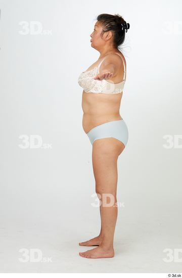 Whole Body Woman T poses Asian Chubby Street photo references