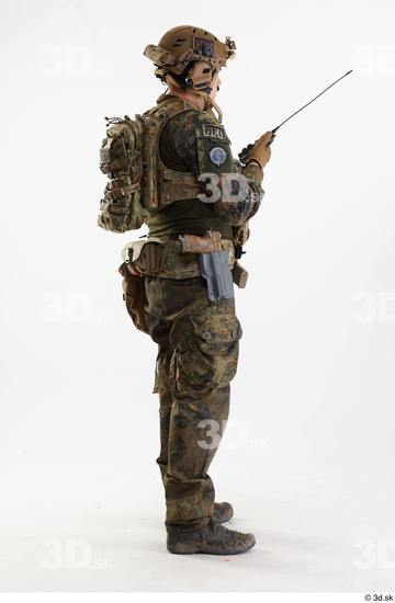 Whole Body Weapons-Rifle Man Pose with machine rifle White Army Athletic Studio photo references