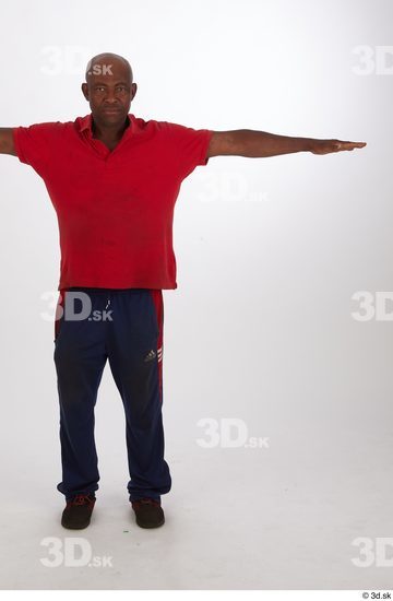 Whole Body Man T poses Black Chubby Street photo references