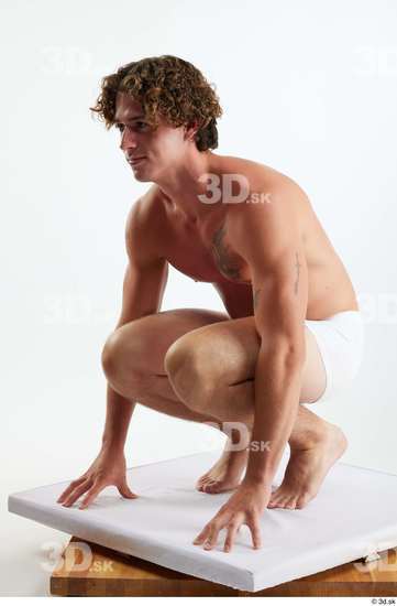 Man White Athletic Male Studio Poses