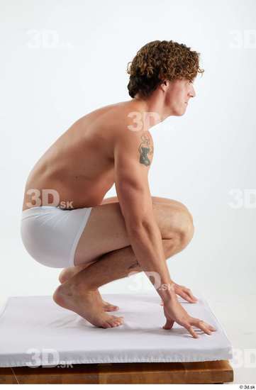 Man White Athletic Male Studio Poses